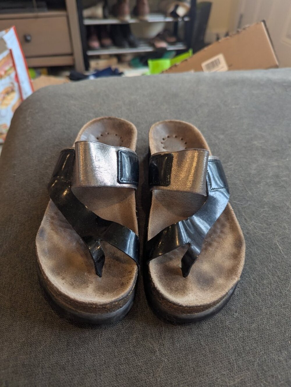 Mephisto Helen Classic Sandals in Black and Silver
